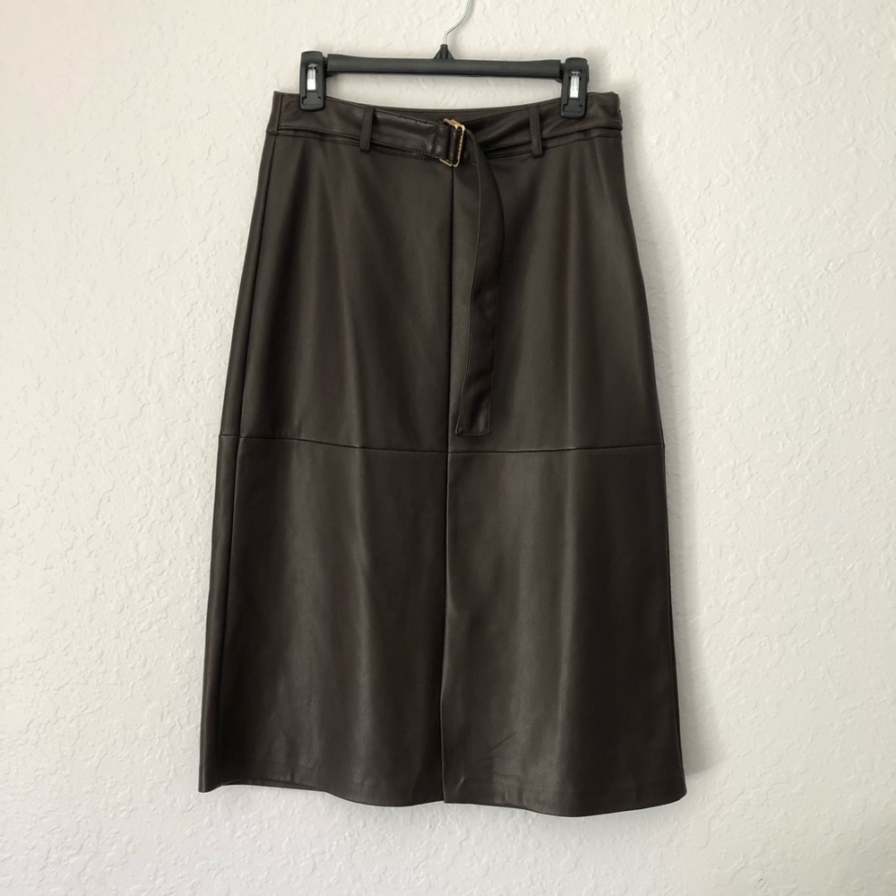 Marc New York Leather Midi Skirt